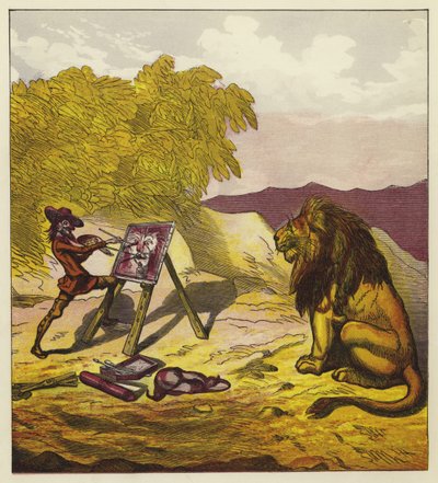 John Bold maluje lva od Ernest Henry Griset