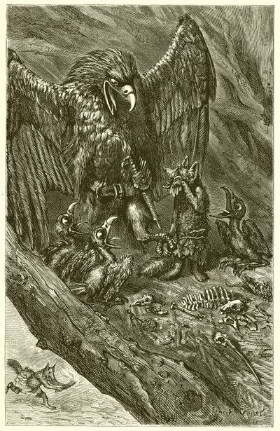 Orel a liška od Ernest Henry Griset