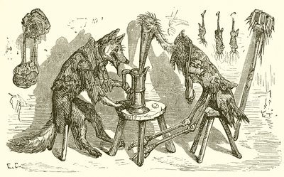 Liška a čáp od Ernest Henry Griset