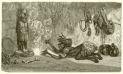 Muž a jeho dřevěný bůh od Ernest Henry Griset