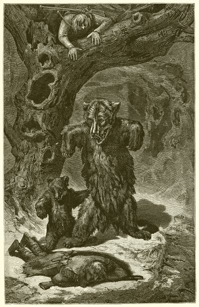 Cestovatelé a medvěd od Ernest Henry Griset