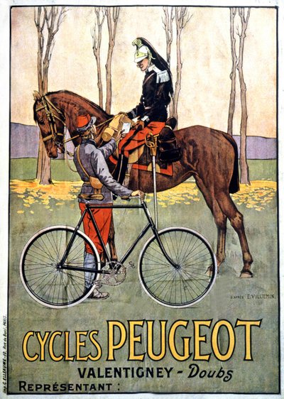 Armeijan lähettiläs, Peugeot Advertising, n. 1900 (juliste) od Ernest John Alexis Vulliemin