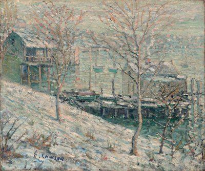 Zimní scéna na řece Harlem od Ernest Lawson