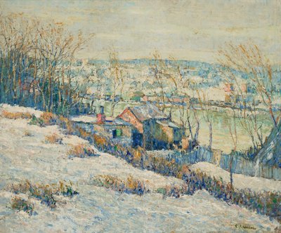 Řeka Upper Harlem - zima, asi 1915 (olej na plátně) od Ernest Lawson