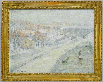 Zimní krajina: Washington Bridge, cca 1907-10 (olej na plátně) od Ernest Lawson