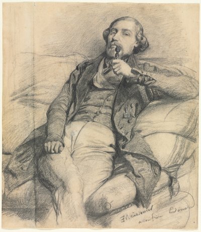 Muž kouření od Ernest Meissonier