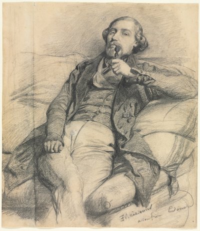 Muž kouření, 19. století. od Jean Louis Ernest Meissonier