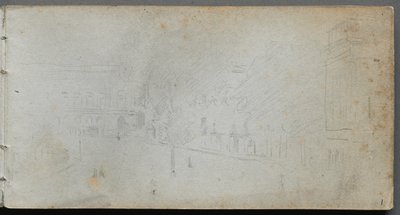 Náčrtník, strana 01: Pouliční scéna, 1905-10. od Jean Louis Ernest Meissonier