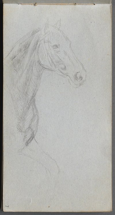 Náčrtník, strana 07: Studie koně. od Jean Louis Ernest Meissonier