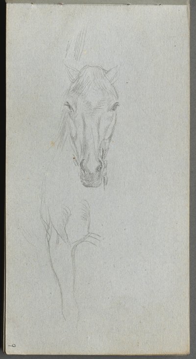 Náčrtník, strana 09: Studie koně. od Jean Louis Ernest Meissonier