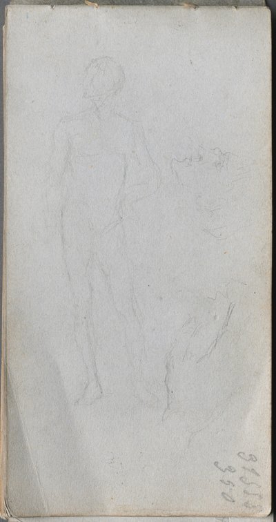 Skicák, strana 100: Nahá postava, profil od Ernest Meissonier