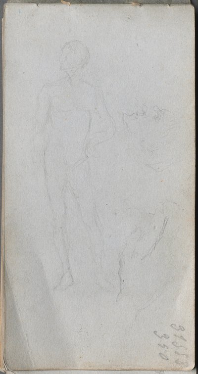 Náčrtník, strana 100: Nahá postava, Profil. od Jean Louis Ernest Meissonier