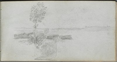 Náčrtník, strana 28: Krajinná studie od Ernest Meissonier