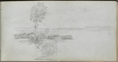 Náčrtník, strana 28: Krajinná studie. od Jean Louis Ernest Meissonier