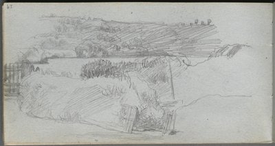 Náčrtník, strana 29: Krajinná studie. od Jean Louis Ernest Meissonier