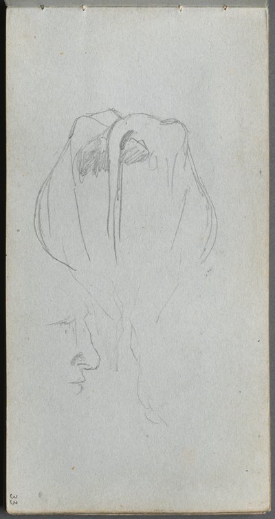 Skicář, strana 33: Studie krávy zezadu a profilová studie. od Jean Louis Ernest Meissonier