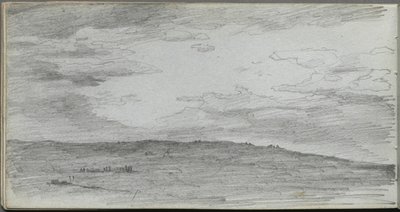 Náčrtník, strana 34: Krajinná studie. od Jean Louis Ernest Meissonier