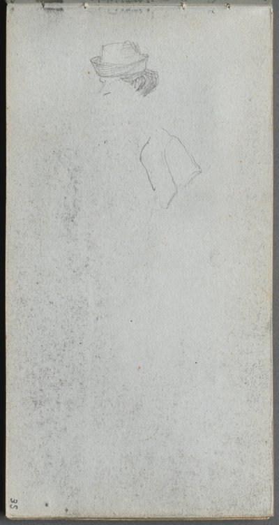 Náčrtník, strana 35: Studie hlavy. od Jean Louis Ernest Meissonier