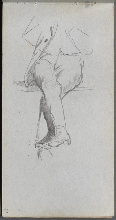 Náčrtník, strana 37: Studie postavy, překřížené nohy. od Jean Louis Ernest Meissonier