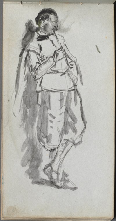 Náčrtník, strana 46: Postava stojícího muže od Ernest Meissonier