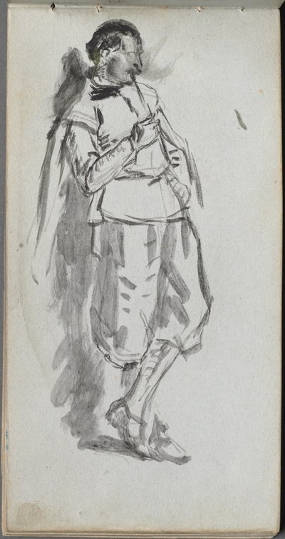 Náčrtník, strana 46: Postava stojícího muže. od Jean Louis Ernest Meissonier