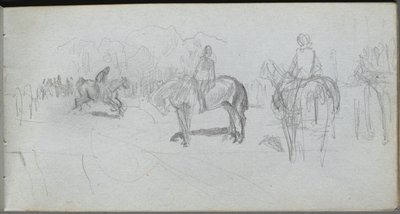 Náčrtník, strana 52: Studie obrázku . od Jean Louis Ernest Meissonier