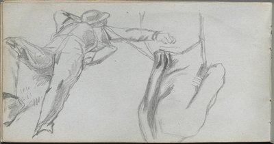 Sketchbook, page 58: Reclining Figure and Figure from behind   1309482   cs       czech Successfully Translated  Original: En tyk herre er ved at stige ud af en gondol Translat: En tyk herre er ved at stige ud af en gondol 1264969 cs czech Successfully Tra od Ernest Meissonier