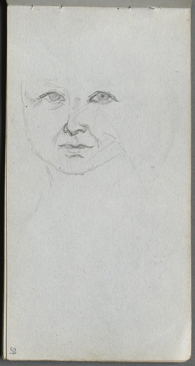 Náčrtník, strana 59: Studie tváře. od Jean Louis Ernest Meissonier