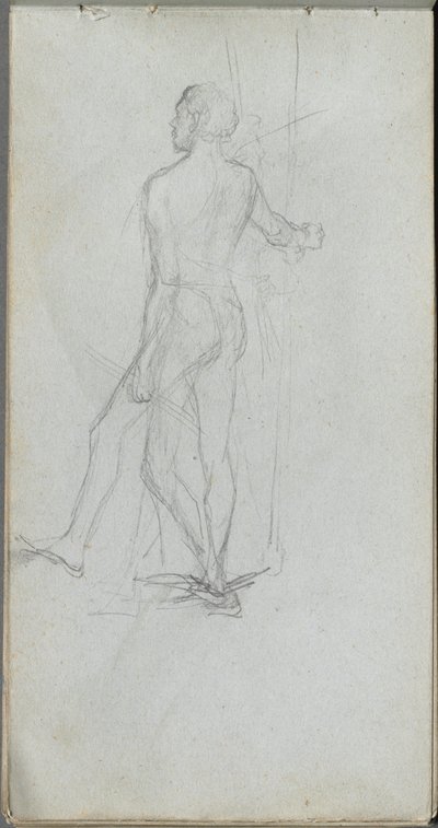 Skicář, strana 60: Studie nahého muže. od Jean Louis Ernest Meissonier