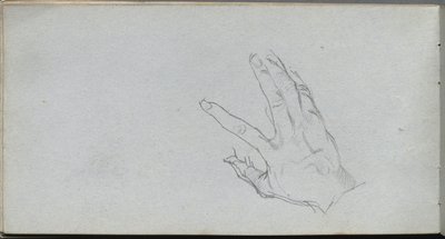 Náčrtník, strana 68: Studie ruky. od Jean Louis Ernest Meissonier