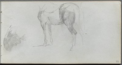 Náčrtník, strana 73: Studie koně, profil. od Jean Louis Ernest Meissonier