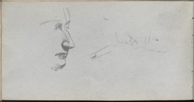 Skicák, strana 80: Studie tváří od Ernest Meissonier