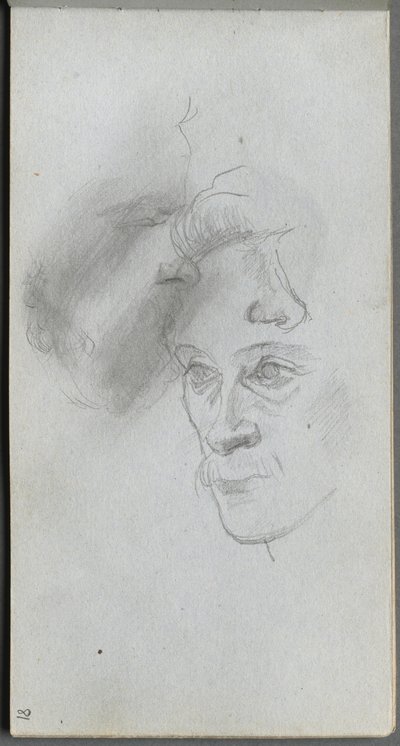 Náčrtník, strana 81: Studie tváří. od Jean Louis Ernest Meissonier