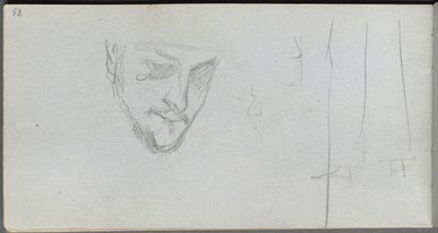 Náčrtník, strana 83: Studie tváře, nohou. od Jean Louis Ernest Meissonier