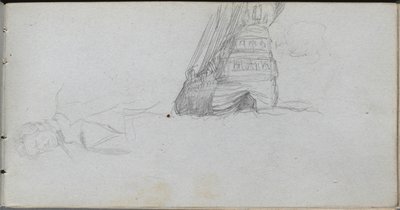 Sketchbook, strana 84: Figurální studie, Studie lodi. od Jean Louis Ernest Meissonier