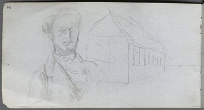 Náčrtník, strana 99: Studie obrázku, budova od Ernest Meissonier