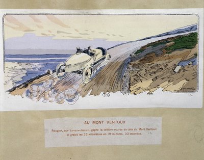 Závody: na Mont Ventoux - kresba Ernesta Montauta (1878-1909). od Ernest Montaut
