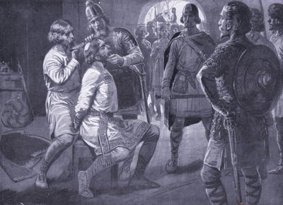 Ceolwulf, král Northumbrie, byl násilně ostříhán 731 našeho letopočtu od Ernest Prater