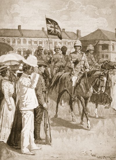 Vůdce spojenců, ilustrace z Bitvy devatenáctého století: sv. VII, Čínská válka 1900-1901 od Archibalda Forbese, G.A. Henty a major Arthur Griffiths od Ernest Prater