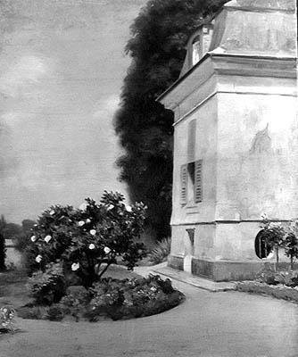 Zahrada a dům v Queue-en-Brie od Ernest Rouart