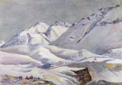 Sierra Navarro, od hotelu Puente del Inca od Ernest William Christmas