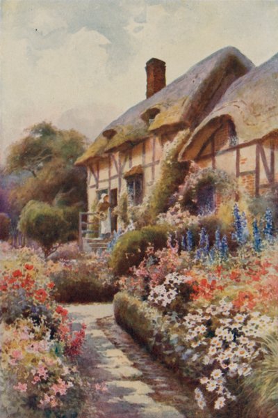 Chata Anne Hathawayové, Stratford-on-Avon (barevné lito) od Ernest William Haslehust