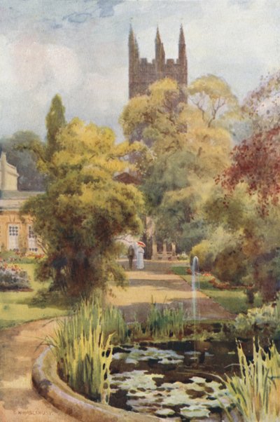 Botanická zahrada a Magdalena věž (barevné lito) od Ernest William Haslehust