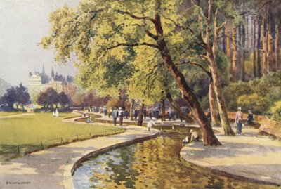 Bournemouth: Dětský koutek, Dolní zahrady (barva lito) od Ernest William Haslehust