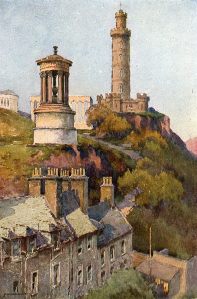 Calton Hill (barevné lito) od Ernest William Haslehust