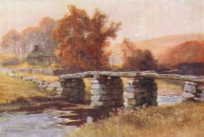 Clapper Bridge, Postbridge (barevný lito) od Ernest William Haslehust