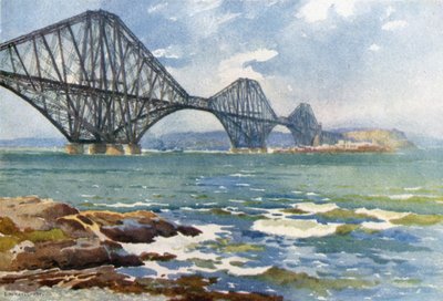 Forth Bridge a Coast of Fife (barevné lito) od Ernest William Haslehust