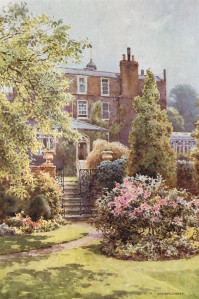 Gadshill Place from the Gardens (barevné lito) od Ernest William Haslehust