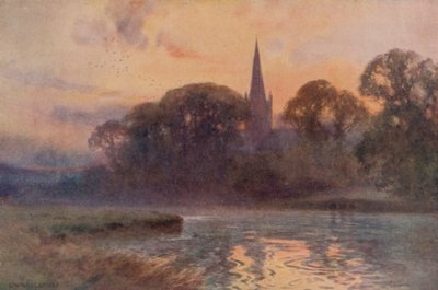 Kostel Nejsvětější Trojice, Stratford-on-Avon (barevné lito) od Ernest William Haslehust