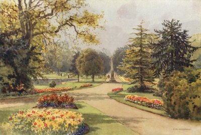 V Jephson Gardens, Leamington (barevné lito) od Ernest William Haslehust